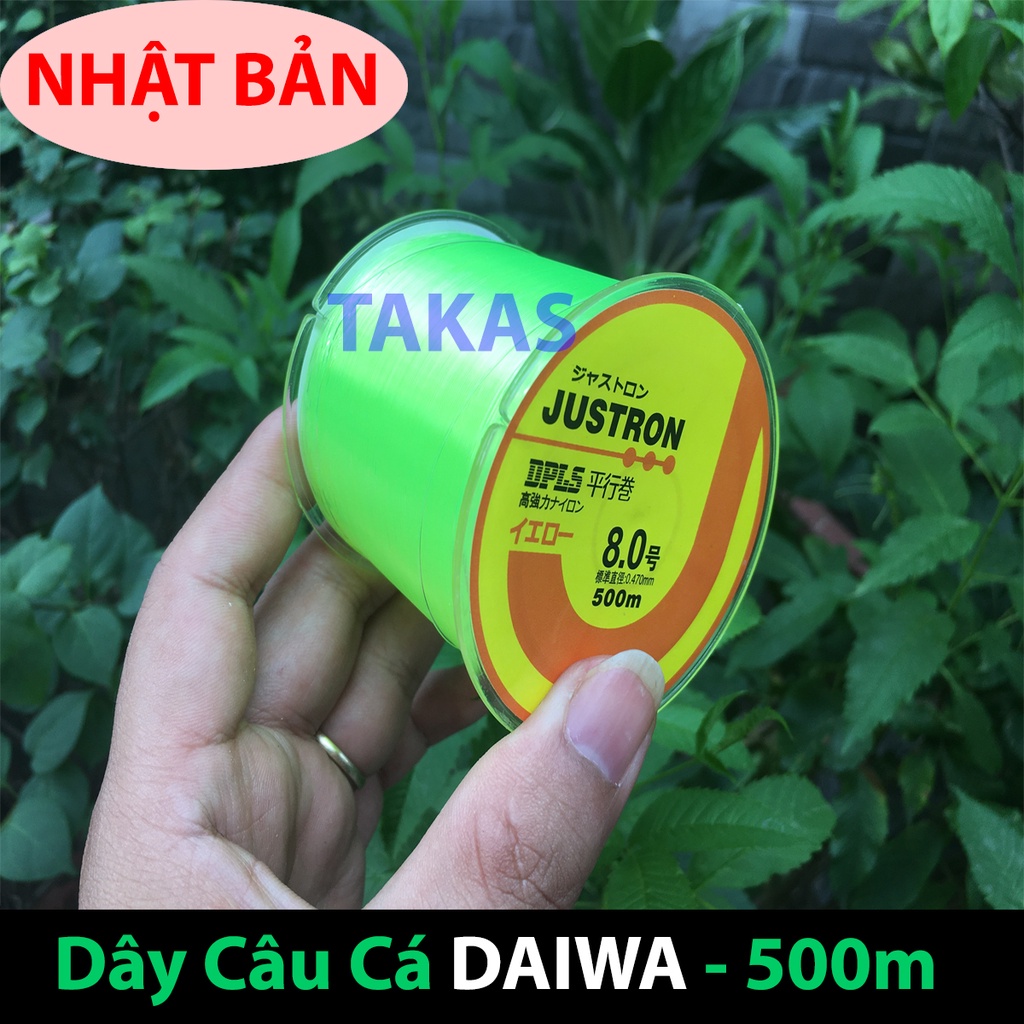 cuoc cau ca,cước câu cá tàng hình Daiwa Justron dài 500m ( màu ngẫu nhiên xanh,trắng)