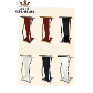 Bục phát biểu gỗ hội nghị trường học, nhà hàng khách sạn khung inox sang trọng