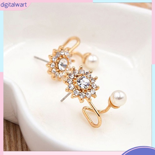 Đôi khuyên tai hình bông tuyết đính hạt ngọc trai sang trọng cho nữ