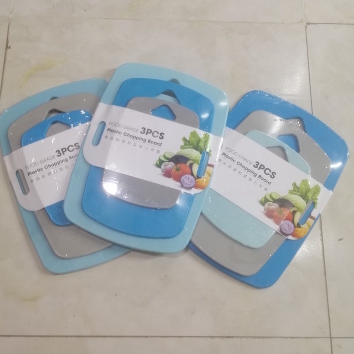 Set 3 Thớt Nhựa Kháng Khuẩn Nhiều màu Hàng Cao Cấp, Giao Ngẫu Nhiên