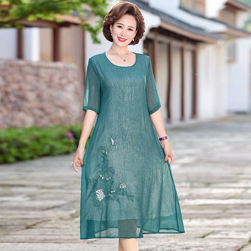 Đầm voan trung niên nữ cao cấp, màu sắc thanh lịch, trẻ trung NV0769