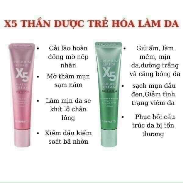 Kem đỉnh cao trẻ hoá da RETINOL X5 ELASTIN CREAM SKINPASTEL Màu Hồng 30ml