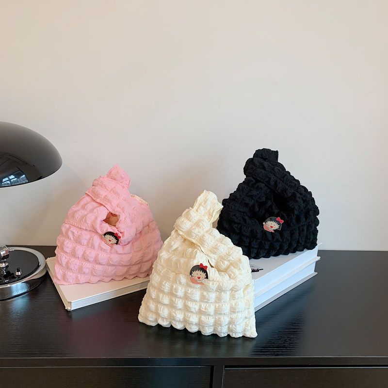 Hàng Mới Về Mới Áo Thun#Túi Tote Đeo Vai / x 9 / 20tz Màu Kem Bong Bóng In Họa Tiết Cherry Maruko Thời Trang Mùa Hè Cho Nữ