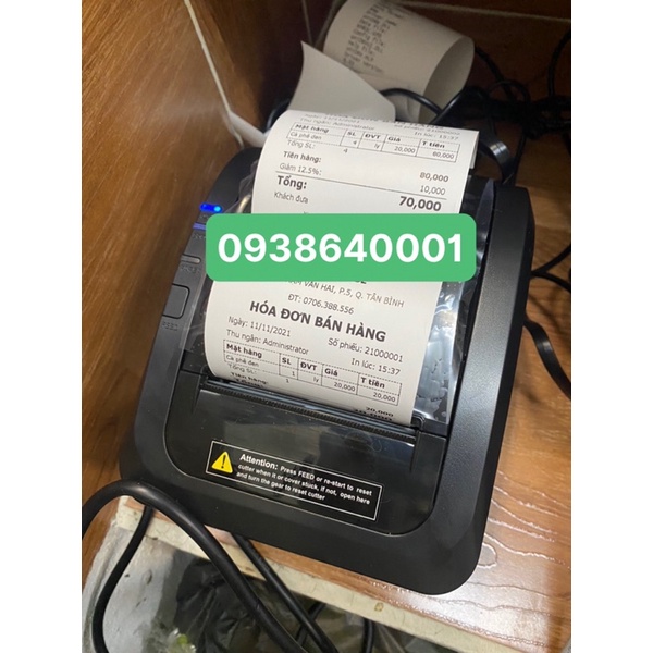 Máy in bill Xprinter XP K200L USB/ USB + LAN In Từ Máy Tính/LapTop + Điện Thoại qua cổng LAN