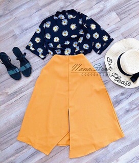 SET ÁO HOA KÈM CHÂN VÁY VÀNG (ẢNH THẬT CUỐI)