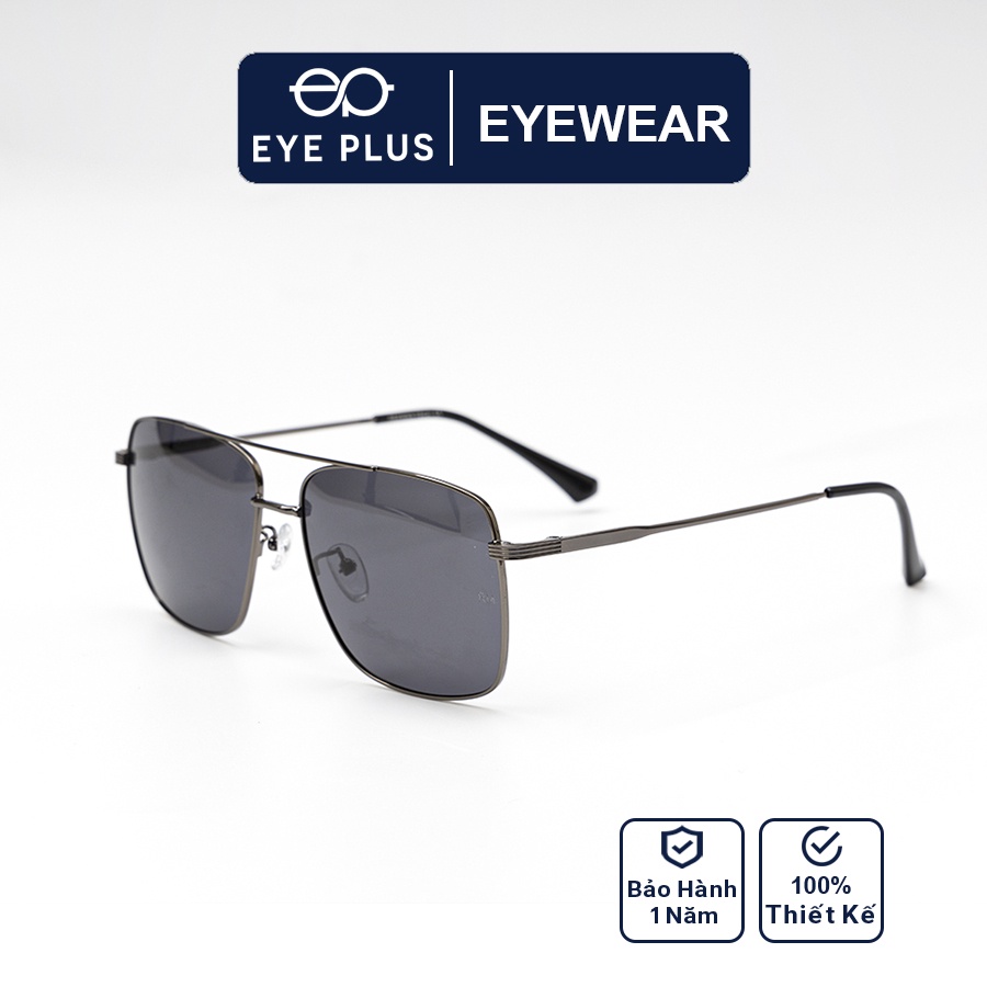 Kính râm unisex thời trang EYE PLUS mắt vuông 2 cầu mảnh KR Reeman-3182