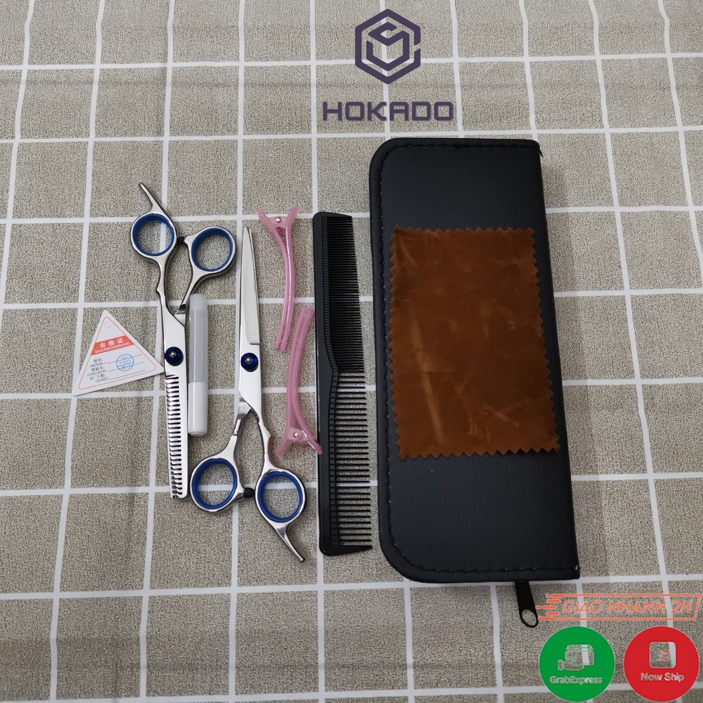 Bộ Kéo Cắt Tóc Nam Nhật Chuyên Nghiệp Cao Cấp JP108 HoKaDo, kéo cắt tóc siêu sắc siêu bền không gỉ cho gia đình