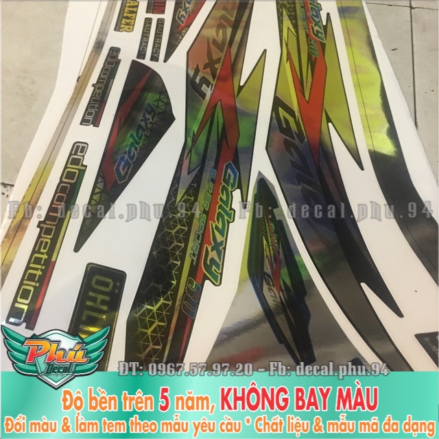 Tem rời Galaxy Phối Đỏ trắng đen  -1