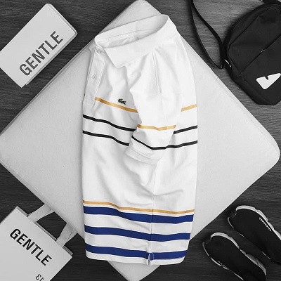 Áo Pololacos Sọc nhỏ, Áo Nam Tay Ngắn Vải Cotton, Dáng From Slim Fit [HCM]