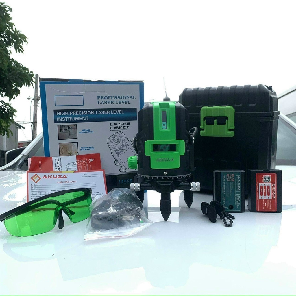 Máy cân bằng laser 5 tia xanh - máy bắn cos - máy bắn cốt - máy bắn tia laze - máy cân mực