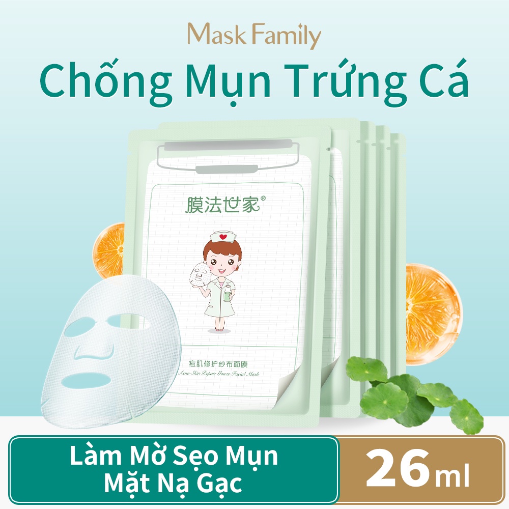 MASK FAMILY Dưỡng ẩm Mặt nạ làm trắng da chống lão hóa sản phẩm chăm sóc da 3miếng