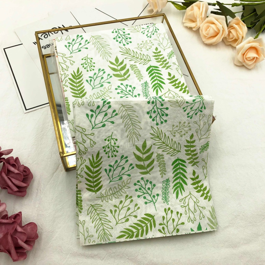 Bộ 20 Khăn Ăn In Họa Tiết Lá Nhiều Màu Sắc Kích Thước 33 * 33cm (14 Kiểu)