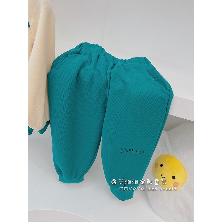 Bộ Đồ Thể Thao Áo Sweater Phối Màu Tương Phản Thời Trang Nhật Hàn 2022 Cho Bé