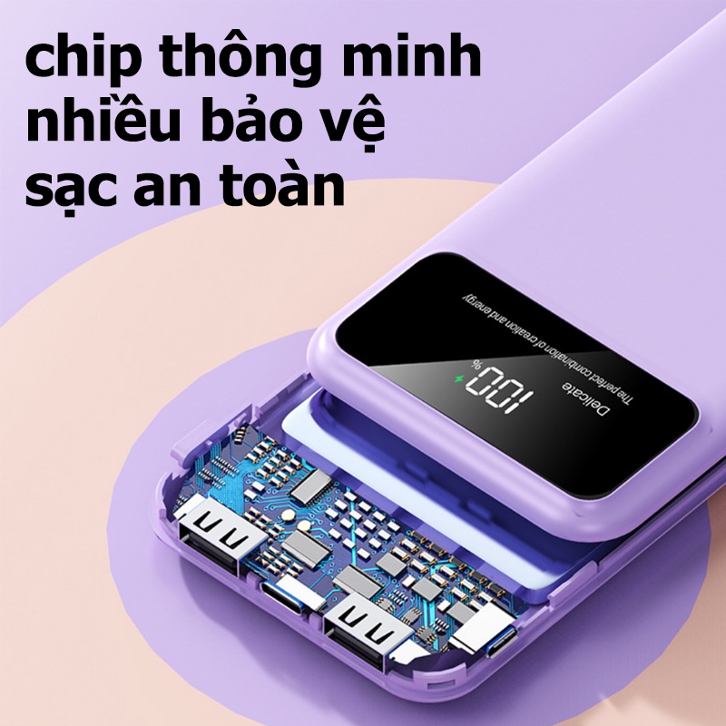 Sạc Dự Phòng 20000mah Sạc Nhanh 66W Có Màn Hình LED Hiển Thị Điện Áp Chính Hãng 20W PD Pin Sạc Dự Phòng for Xiaomi Samsung