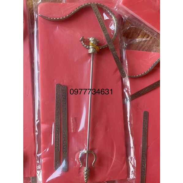 Móc đồng triện kim tiền Trung quốc treo lồng chim vành khuyên, yến, hút mật kèm 3 nẹp