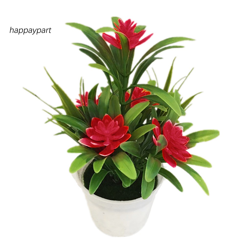 ❂RXJJ❂Artificial Fake Lotus Flower Potted Plant Bonsai Wedding Party Garden Home Decor