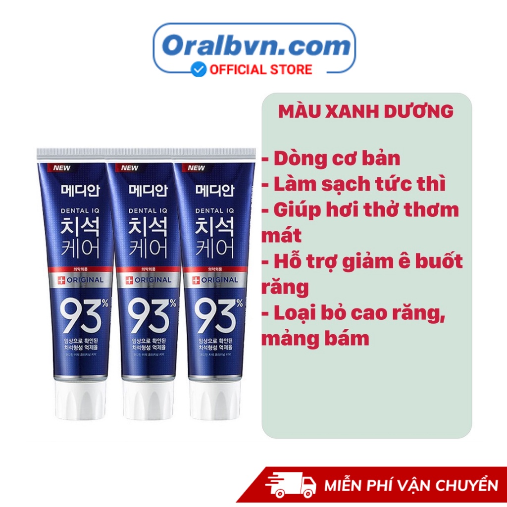 Kem Đánh Răng Hàn Quốc Median 93% 120g xanh lá