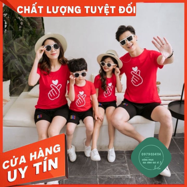 Áo thun giá sỉ Follow Shop Săn Deal Hot Ngày 12/12 Áo Thun Đồng Phục Gia Đình In Bắn Tim ATN5602