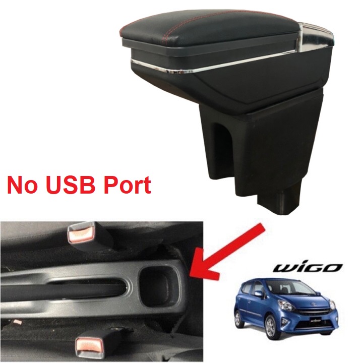 Hộp tỳ tay, đệm tỳ tay lắp cho xe ô tô Toyota Wigo, Armrest box for Toyota Wigo