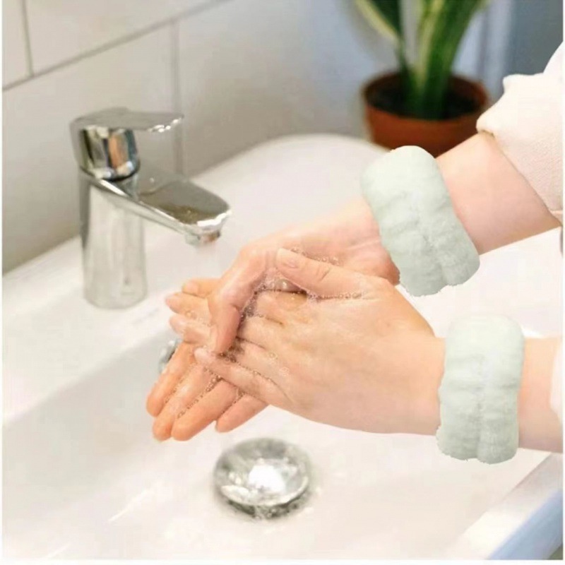 Vòng Đeo Cổ Tay Flannel Co Giãn Mềm Mại Thấm Hút Tốt Chống Chất Lỏng Khi Rửa Mặt Cho Nữ
