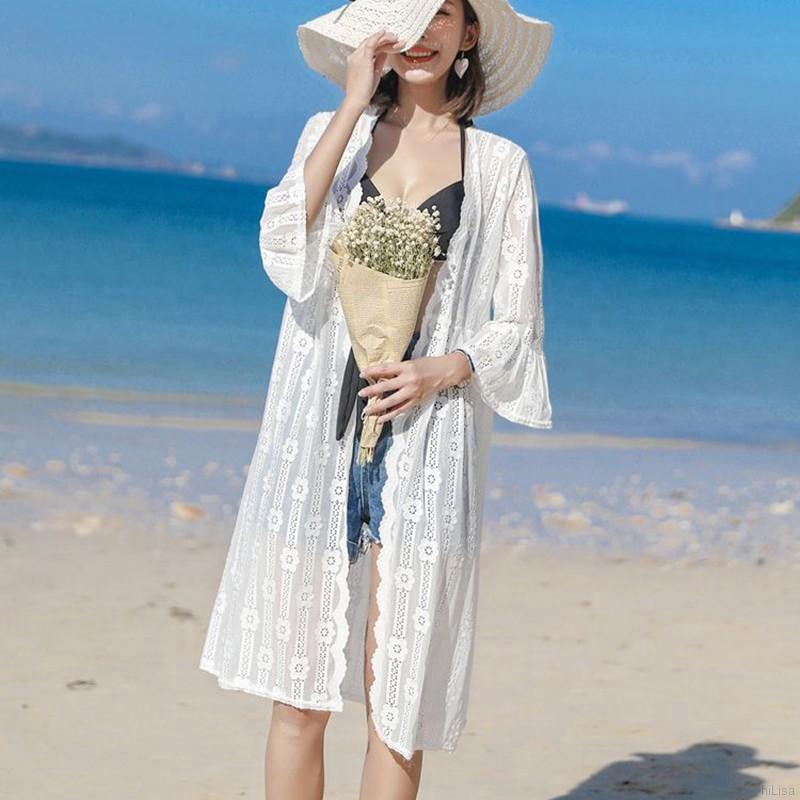 [Lisa]Fashion New Holiday Style Trumpet Sleeves Lace Long Sunscreen Cardigan | BigBuy360 - bigbuy360.vn