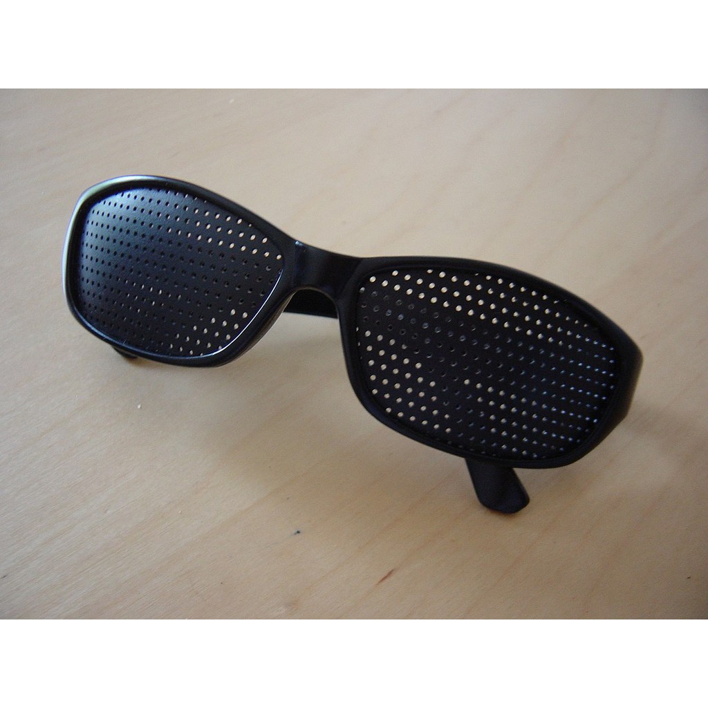 Kính tập mắt Pinhole Glasses - tặng kèm hộp kính thời trang bảo vệ kính+ 1 khăn lau kính + kèm file hướng dẫn tập mắt