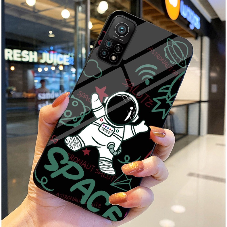 Ốp Lưng XIAOMI 10T PRO Ốp kính bóng cao cấp Phi Hành Gia