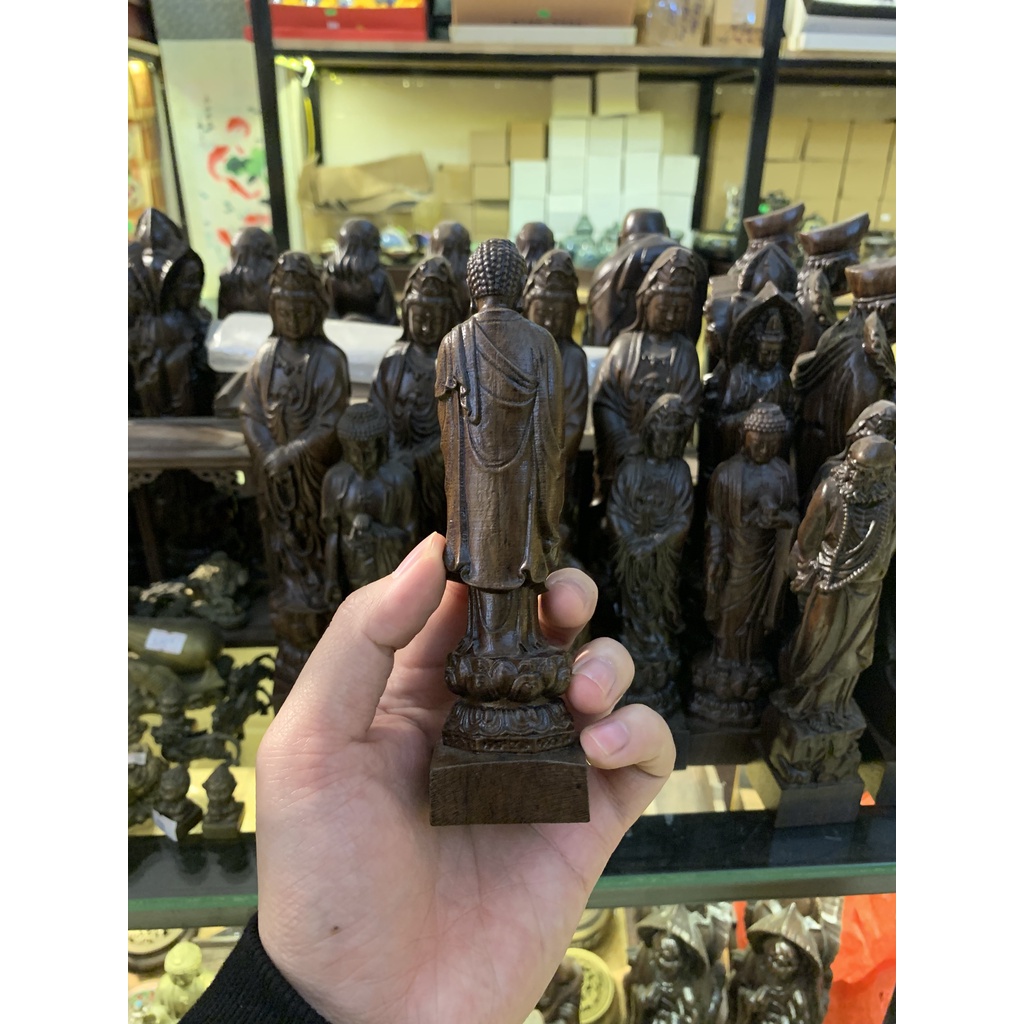 Tượng Phật A Di Đà Bằng Gỗ Đàn Hương (Tượng cao 14 cm)