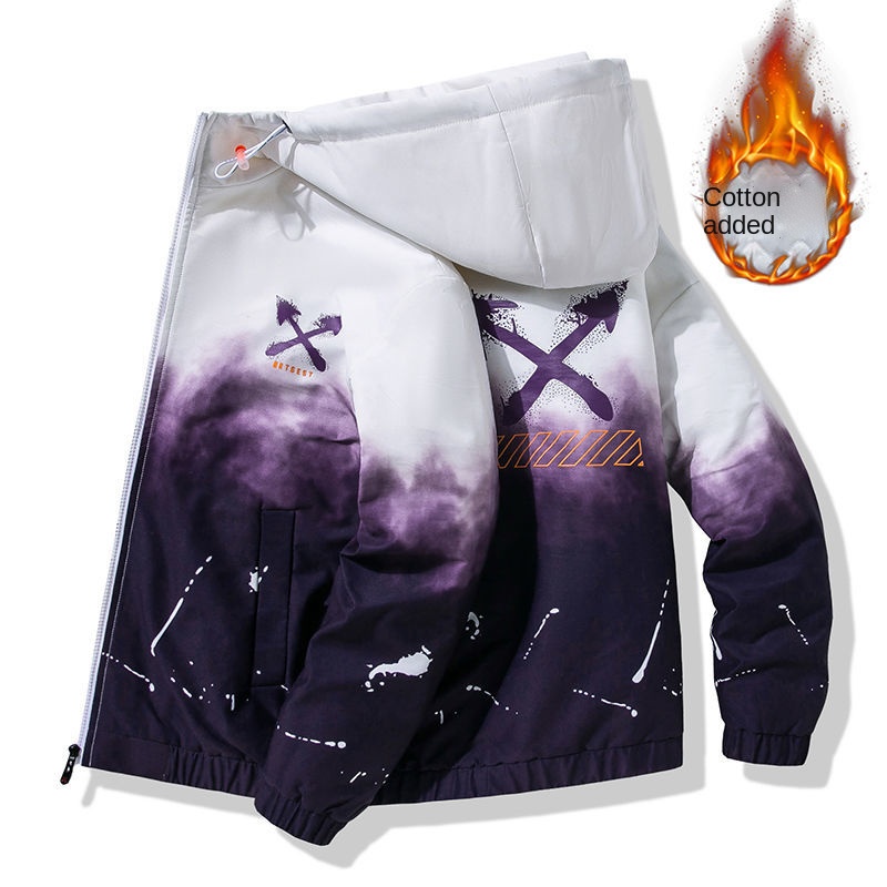 Áo khoác cotton lót nhung dày dặn thời trang thu đông cho nam chất lượng cao