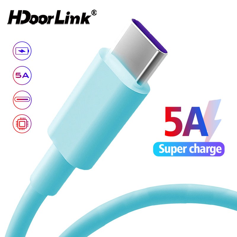Cáp sạc HdoorLink 5A Type C USB C 40W silicon dẻo sạc siêu nhanh dành cho Samsung Huawei Xiaomi