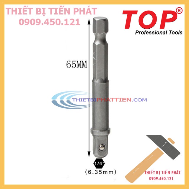 Đầu Chuyển Chuôi Lục Giác 6,35mm Sang Đầu Bulong, Đầu Tuýp, Đầu Khẩu Hãng TOP Full Size 1/2'', 1/4'', 3/8'' (chính hãng)