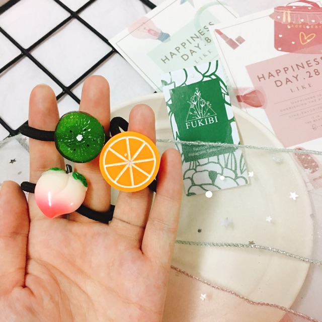 CỘT TÓC, KẸP TÓC KIWI - CAM - ĐÀO ẢNH THẬT
