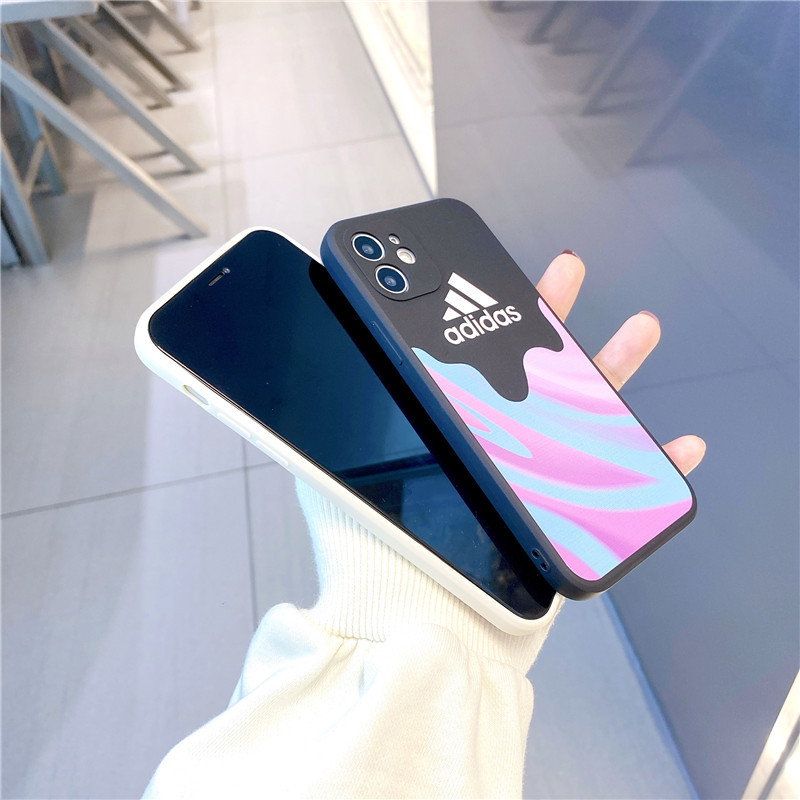 ADIDAS ốp điện thoại Silicone Họa Tiết Hình Cầu Vồng Thời Trang Cho Iphone 6 6s Plus 7 8 Plus Se 2020 Iphone 11 12 Pro Max 12 Mini