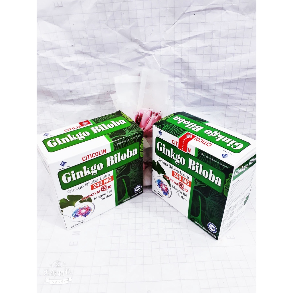 Viên uống bổ não GINKGO BILOBA, giúp tăng cường tuần hoàn não, giảm đau đầu, mất ngủ, hoa mắt, chóng mặt, tê bì chân tay