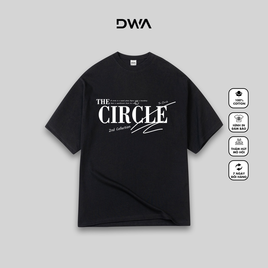 Áo thun tay lỡ form rộng the circle basic logo, áo phông T shirt nam nữ unisex Cotton, DWA.Unisex