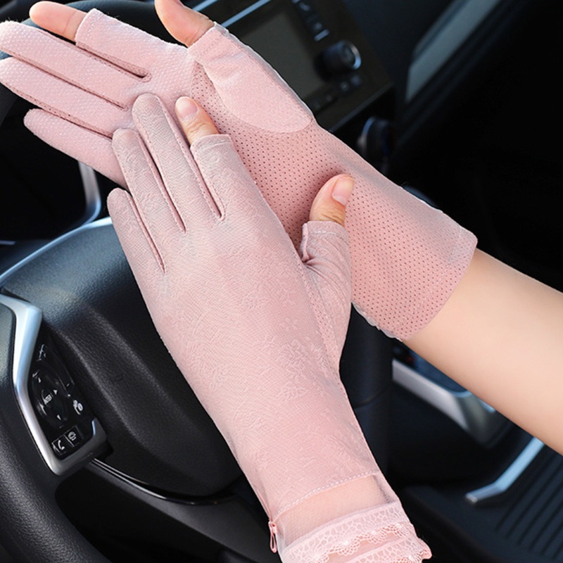 Găng Tay Ren Hở Ngón Thoáng Khí Gợi Cảm Cho Nữ