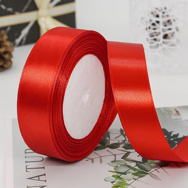 [Bán lẻ giá sỉ]Ruy băng satin lụa bo viền 26mm cao cấp, ribbon, ruybang trang trí