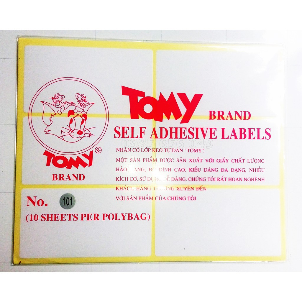 Giấy decal in mã vạch Tomy A5 - 10 tờ / xấp