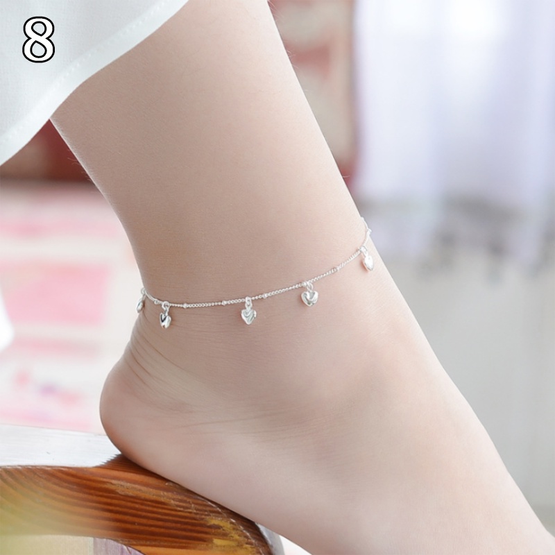 Lắc chân mạ bạc 925 thiết kế trẻ trung thời trang dành cho nữ