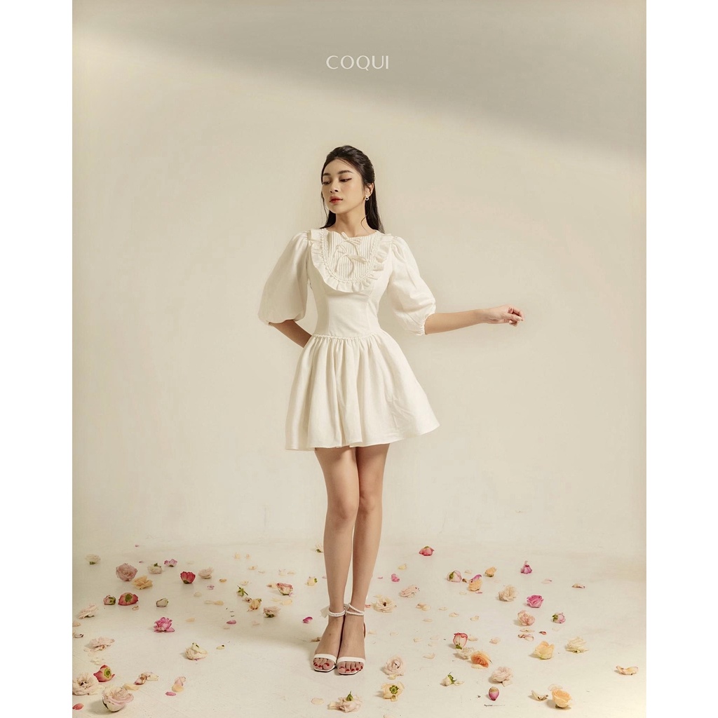Váy trắng Dara Dress dự tiệc tay phồng - COQUI