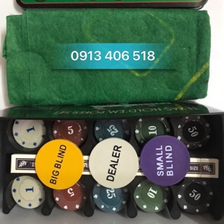 Bộ phỉnh poker 200 chip texas holdem có số có thảm giá rẻ