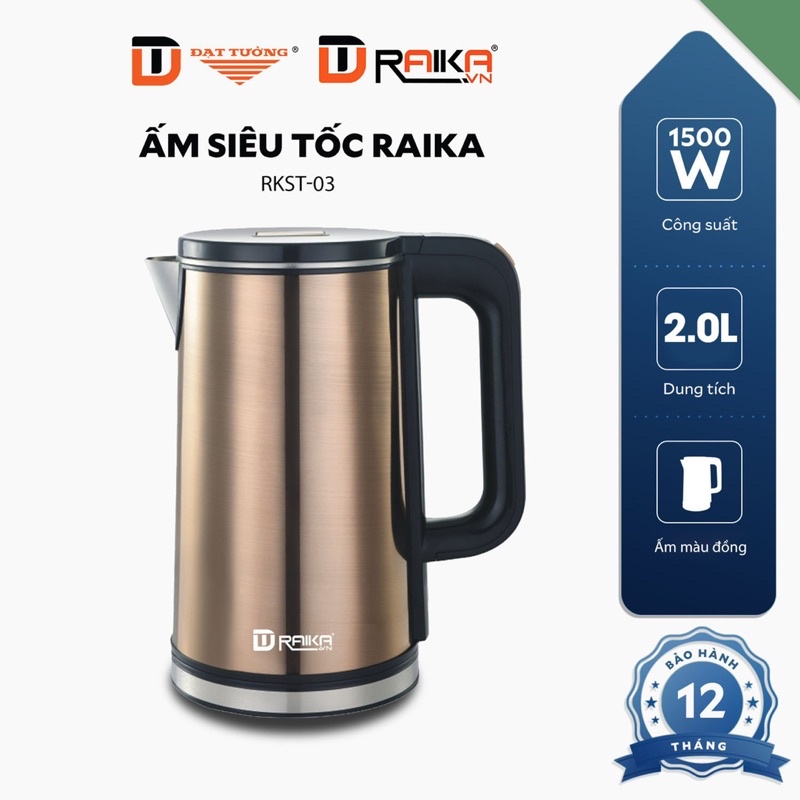 Ấm Siêu Tốc Thủy Tinh Đạt Tường 2 Lít - Hàng Chính Hãng