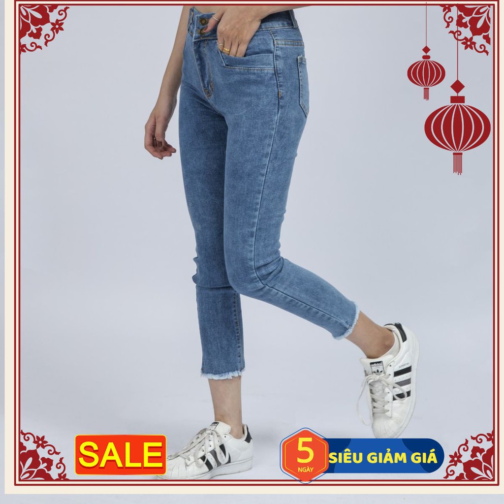 Quần Jean Nữ Quần Xanh Cạp Cao Co Giãn Thời Trang Cao Cấp Giãn QR03. HONO_SHOP01