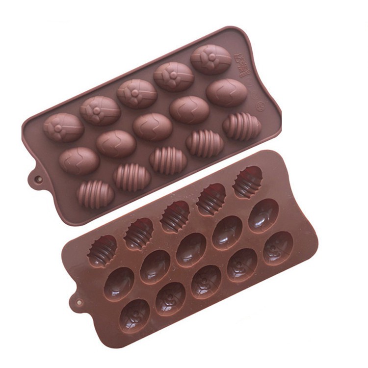 Khuôn silicon làm bánh socola thạch rau câu 15 ô hình quả trứng