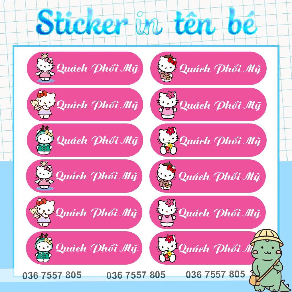 Mua Sticker Dán In Tên Bé - dán đồ dùng học tập cho học sinh - in tên ...
