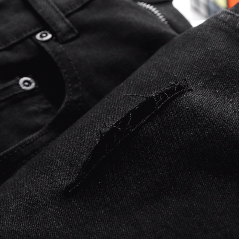 Quần Jean Nam Đen Rách Gối Quần Bò Nam Đen Rách Gối Quần Jean Nam Chất Bò The Fashion House M011 | BigBuy360 - bigbuy360.vn