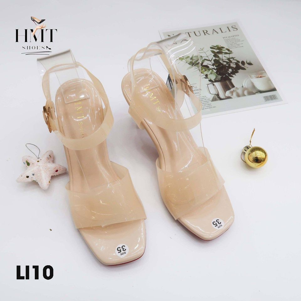 Sandal cao gót quai màu trong HMTShoes LI10