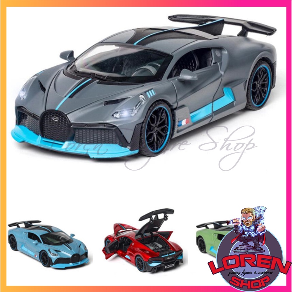 Mô hình ô tô kim loại tỷ lệ 1:32 Bugatti Divo, siêu xe đồ chơi mở được cửa, có đèn còi lorenshop
