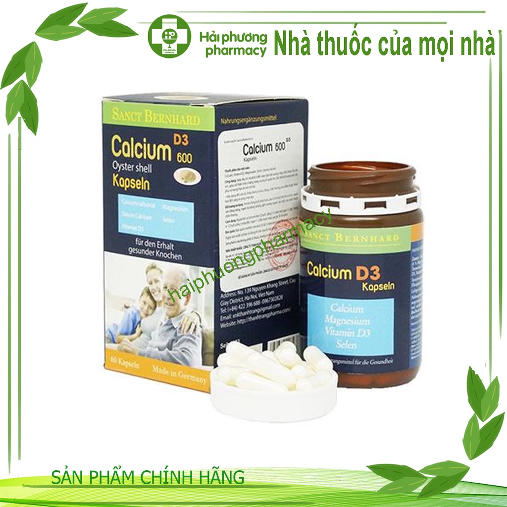 [ Chính hãng ] Viên uống Canxi từ vỏ sò cho bà bầu Calcium D3 lọ 60 viên