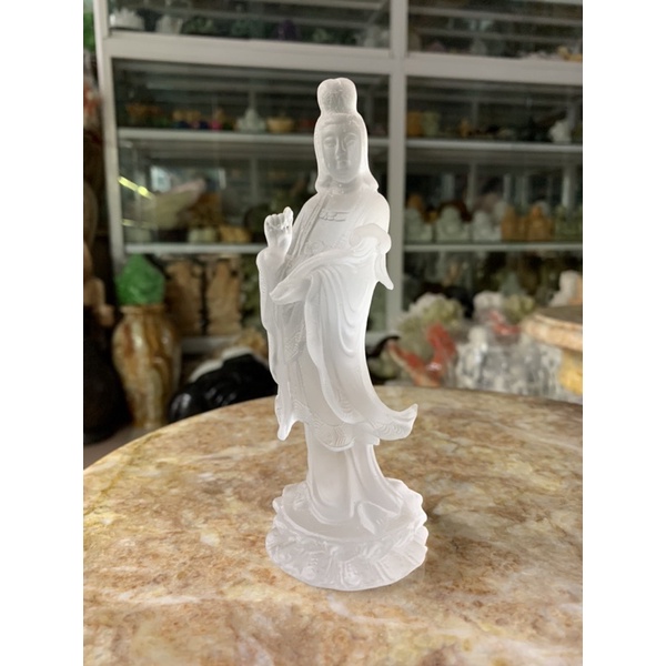 Tượng Phật Quan Âm Ngọc Lưu Ly - cao 15cm